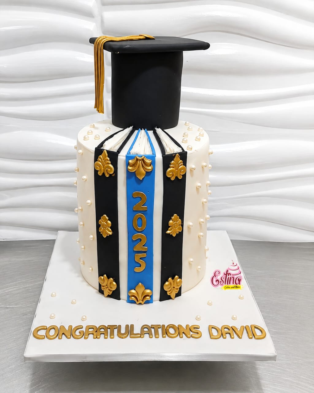 8, 3-Layers tall (∼6 inches) Masterpiece Luxury Graduation Book Cake